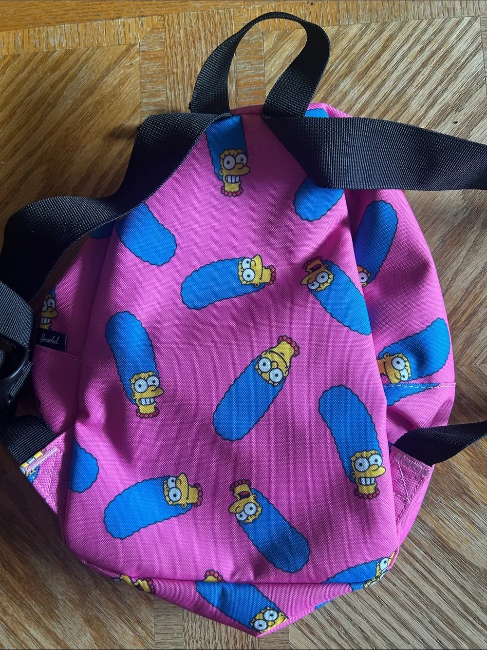 Herschel Supply Company Pink Kids Mini Backpack with Blue Marge Simpson Print